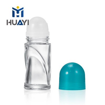 Empty Perfume Essential Oil Roller Bottle Packaging Container Glass Ball 50ml Deodorant Roll On Bottle