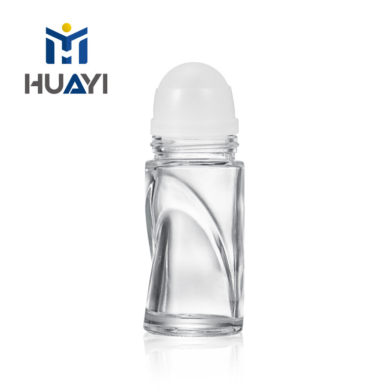 Empty Perfume Essential Oil Roller Bottle Packaging Container Glass Ball 50ml Deodorant Roll On Bottle