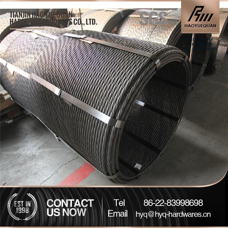 7x7 galvanized steel rope 7mm 1.8mm 1x19 galvanized wire strand in reel