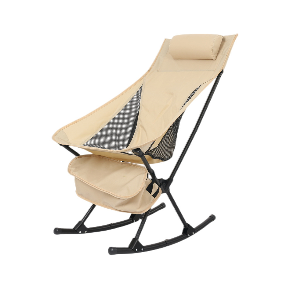 Oem Customized Outdoor Portable Ultralight Foldable Oxford Cloth Reclining Rocking Moon Travel Folding Chair