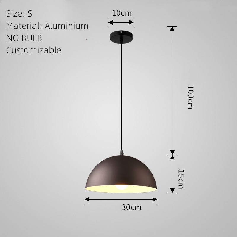 Oem Factory Aluminium Macarons Metal Semicircle Pendant Light Creative Single Head Pot Chandelier Lamp Shade Cover