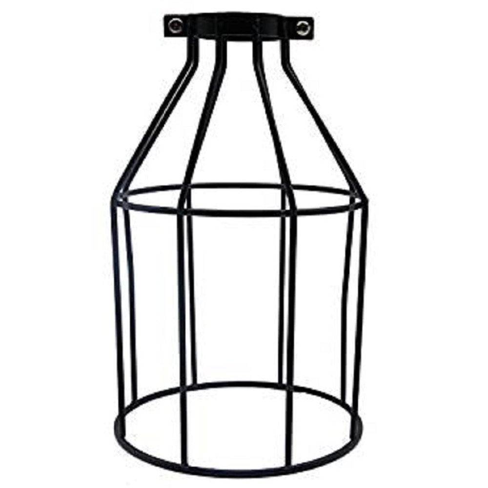 DIY Industrial Iron Black Metal Bulb Guard Industrial Vintage Pendant Lamp Cage Cover Lampshade