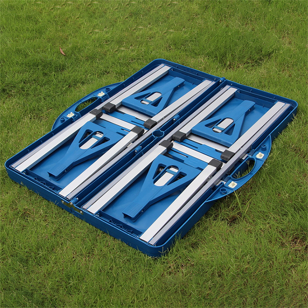 Oem Customized Outdoor Portable Light Wight Foldable Plastic Aluminum Picnic Camping Suitcase Folding Table With Chair Set