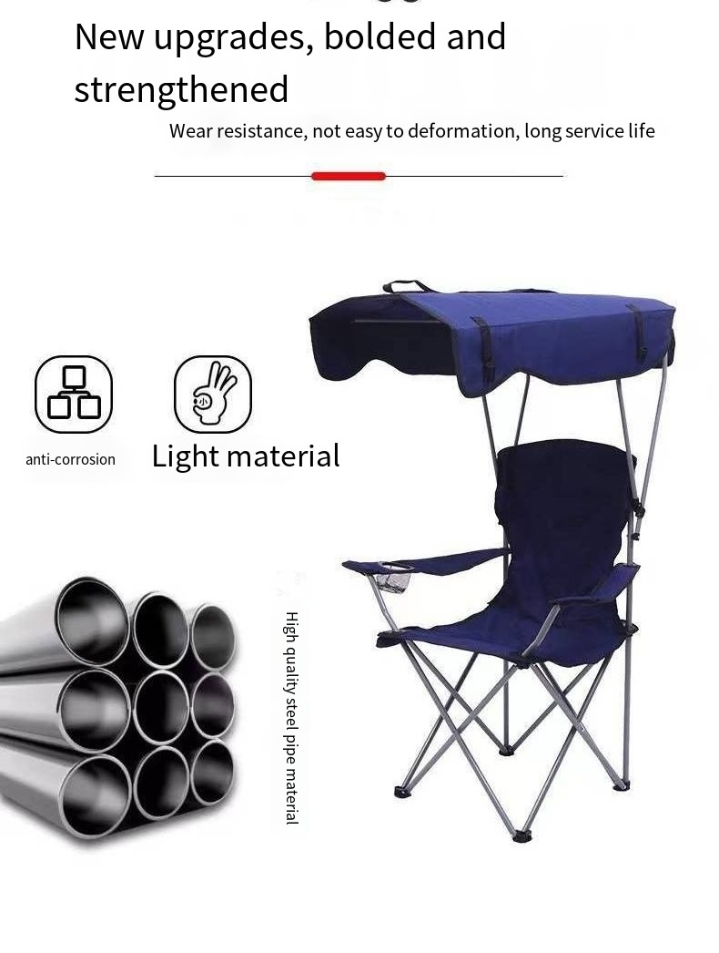 Oem Folding Portable Durable Lightweight Outdoor Picnic Fishing Camping Chair With Umbrella