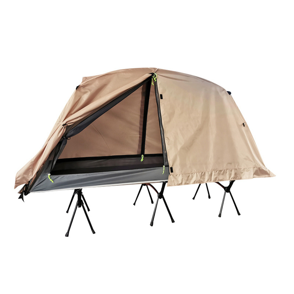 Custom Outdoor Multifunction Ultralight Portable Folding Waterproof Aluminium Alloy Frame Off Ground Tent Camping Bed Tent