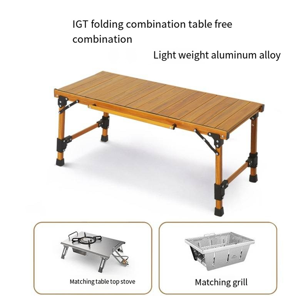 OEM Portable Hanging Storage Rack Tactical Aluminium Roll Grill Tourism Picnic Kitchen Outdoor IGT Folding Camp Table