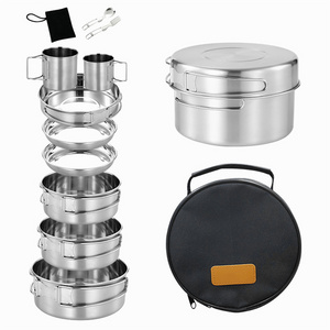 High Quality Picnic Tableware Kitchen Supplies 304 Stainless Steel Camping Pot Set