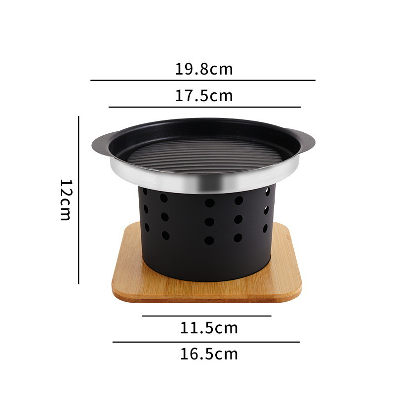 Camping Tabletop Alcohol Barbecue Stove Triple Bbq Grills Portable Outdoor Small Stainless Steel Barbecue Oven Roasting Pan