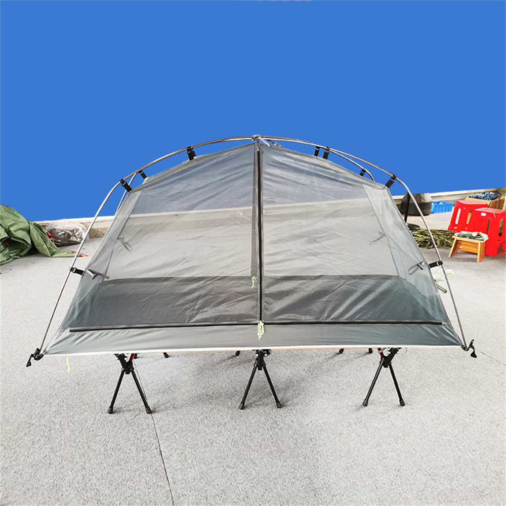 Custom Outdoor Multifunction Ultralight Portable Folding Waterproof Aluminium Alloy Frame Off Ground Tent Camping Bed Tent