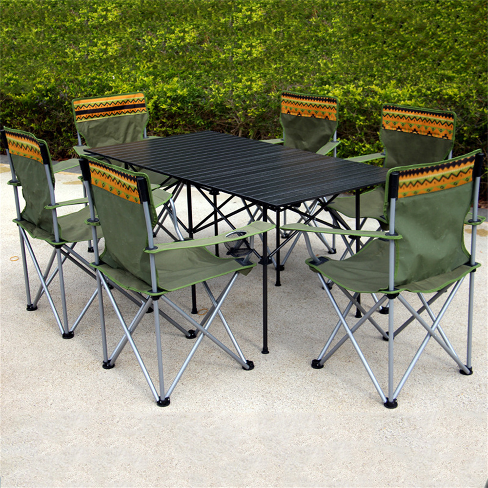 Outdoor Barbecue Picnic Leisure Aluminum Alloy Lightweight Portable Camping Folding Table And Chair