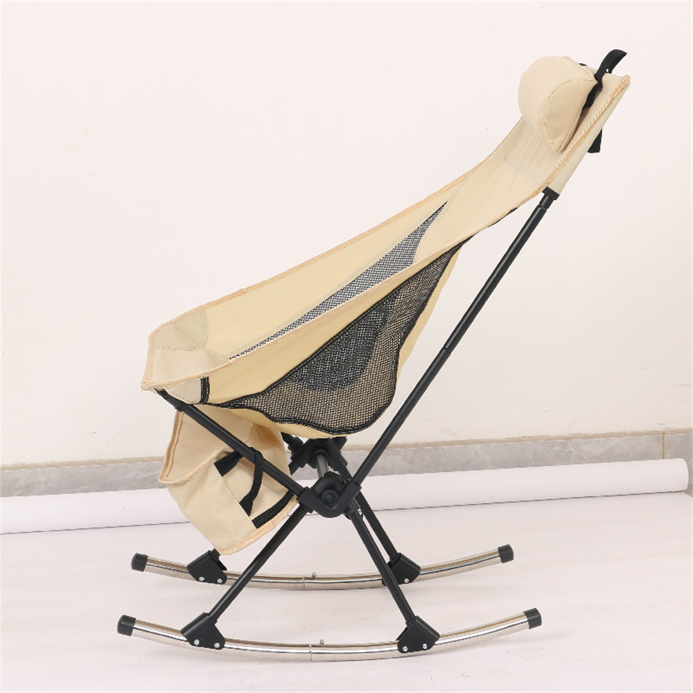 OEM Customized Travel Portable Ultralight Foldable Oxford Cloth Reclining Rocking Moon Camping Outdoor Folding Chair