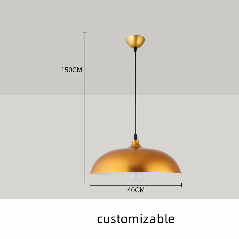 Nordic Restaurant Golden Chandelier Simple Restaurant Modern Ceiling Frame Metal Pendant Lamp Shade