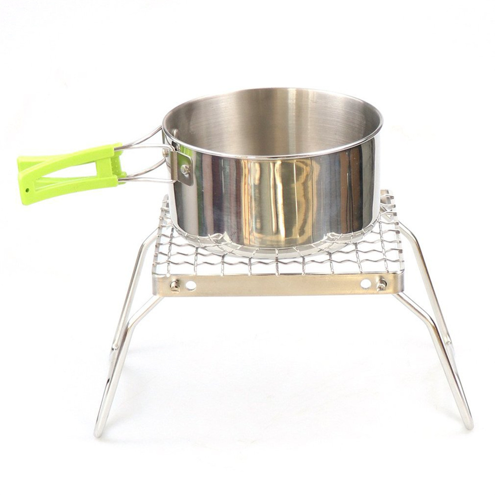 Folding Adjustable Stainless Steel Portable Mini Bbq Cooking Camping Gas Wood Stove Stand