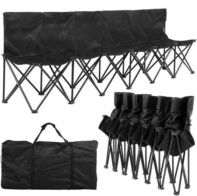 Large Outdoor Seating Camping Team Sports Soccer Filed Oxford Carry Bag 6 Seats Beach Folding Chair