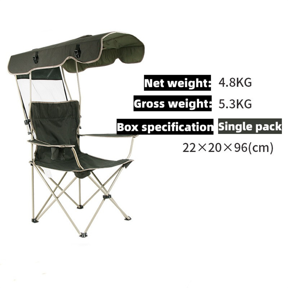 Hot Selling Iron Automatic Closing Beach Awning Fishing Folding Lying  Leisure Folding  Outdoor Camping Chair