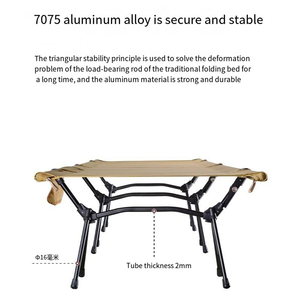 Custom Outdoor Lightweight Tourist 7075 Aluminum Foldable Adjustable Sleeping Folding Bed Camping Beds Cot For Adults