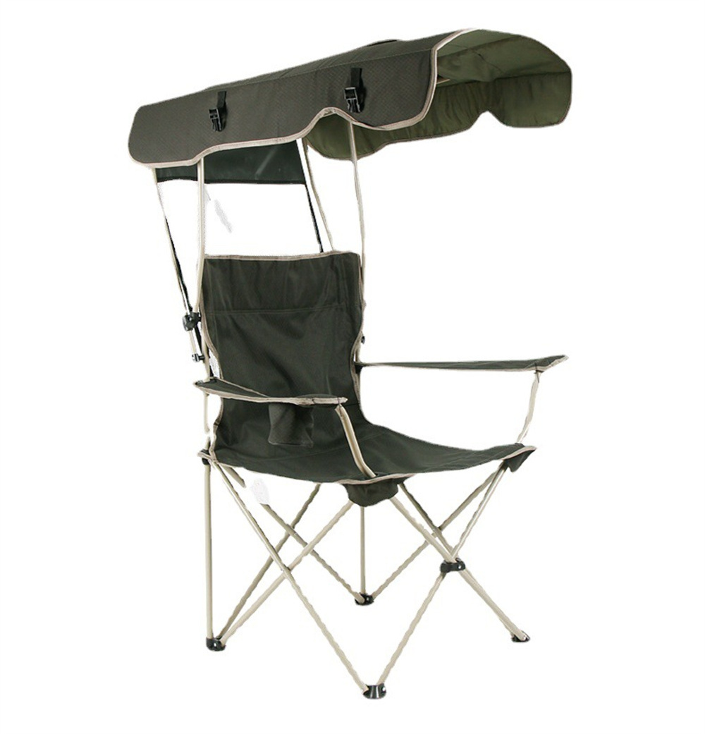 Hot Selling Iron Automatic Closing Beach Awning Fishing Folding Lying  Leisure Folding  Outdoor Camping Chair