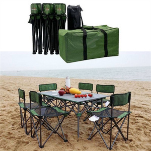 Outdoor Barbecue Picnic Leisure Aluminum Alloy Lightweight Portable Camping Folding Table And Chair