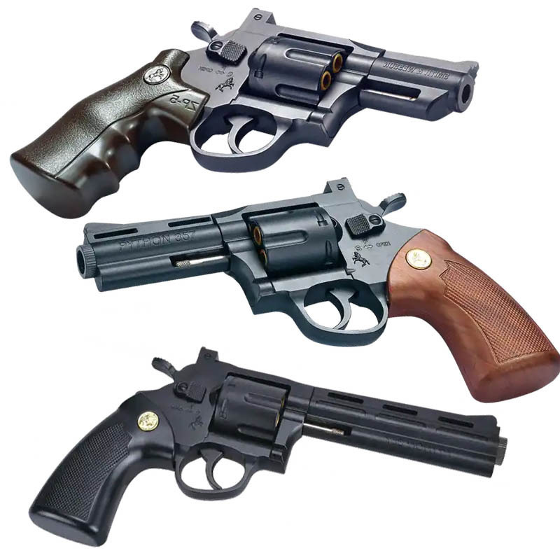 Yuanqi top selling products 2024 manual soft bullet metal pistol alloy metal pistol revolver gun toy outdoor fun gun for adults