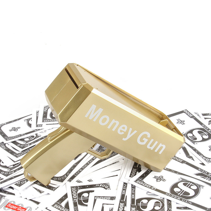 2023 Juguetes Best Selling Customized US Dollar Money Gun Toy Gold Money Gun Shooter For Children