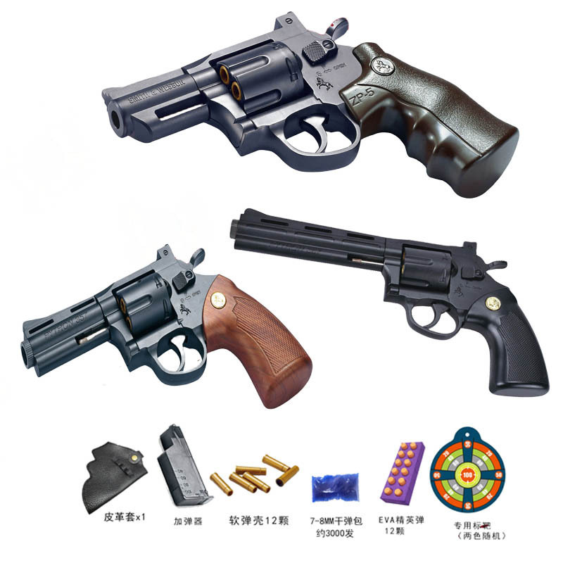 Promocional Juguetes Soft Bullet Toy Gun Bullet Pistol With Shell Ejection ZP5 357 Metal Revolver Toys Foam Blaster For Kids