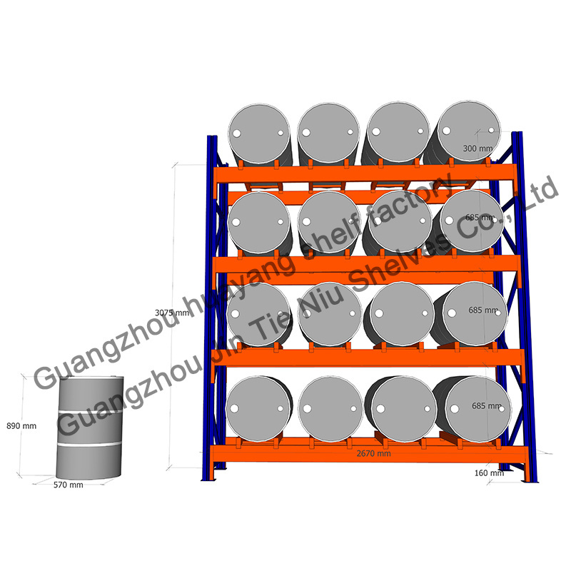 Warehouse fabric roll stackable roller racking systems barrel bucket tub For Mezzanine Shelf Shelves