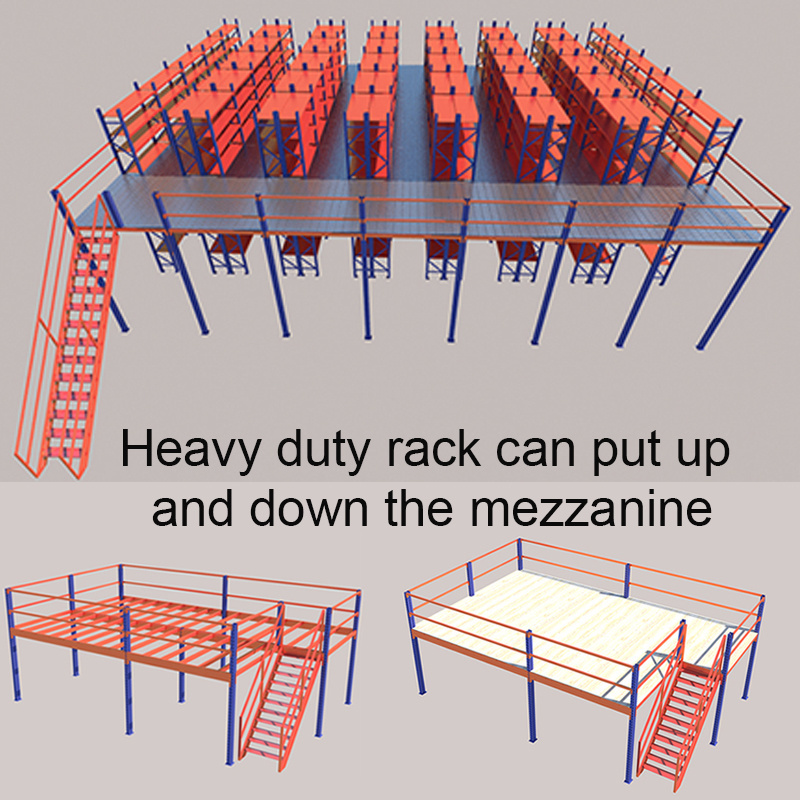 Shelf Warehouse Storage Metal Mezzanine Floor Big Bag Pallet Ing Stackable Heavy Duty Bin For Rack Shelf Shelves