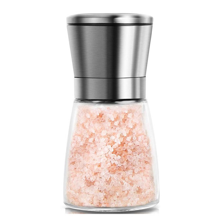 Hyri Refillable Stainless Steel Glass Salt Spice Shakers Ceramic Ajustable Coarse Mills Salt And Pepper Grinder