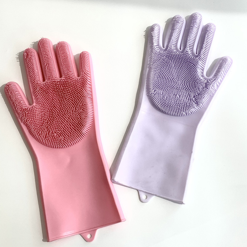 Rubber Silicone Dishwashing Mittens High Temperature Resistance And Anti-scalding Household Kitchen Net Celebrity Household