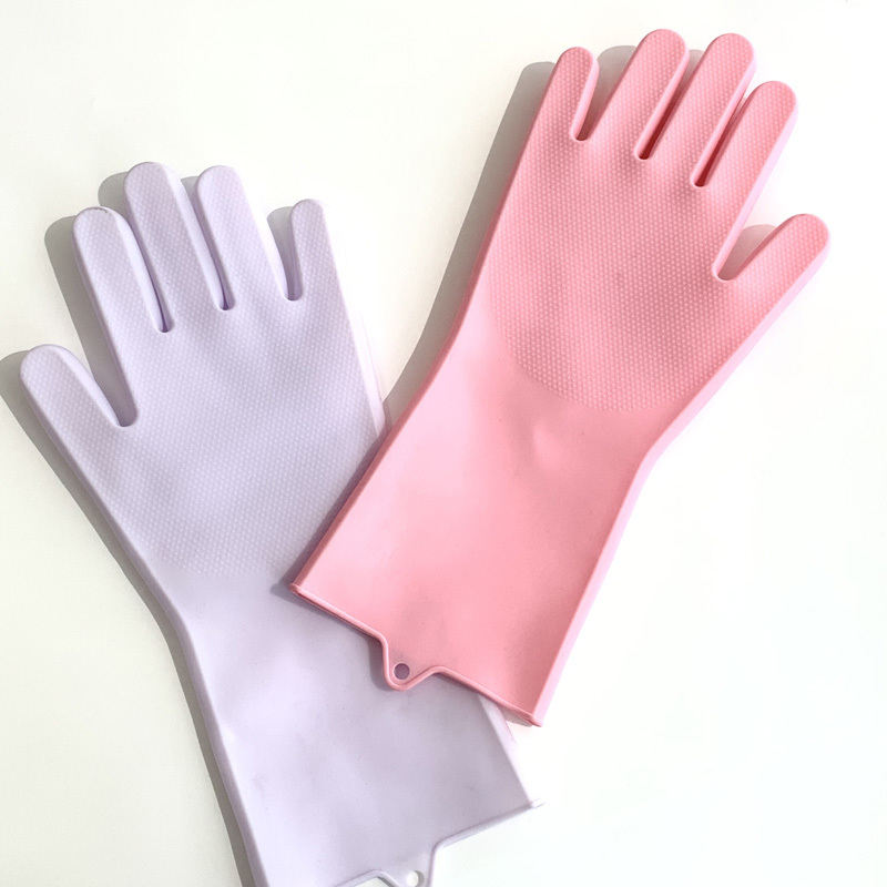 Rubber Silicone Dishwashing Mittens High Temperature Resistance And Anti-scalding Household Kitchen Net Celebrity Household