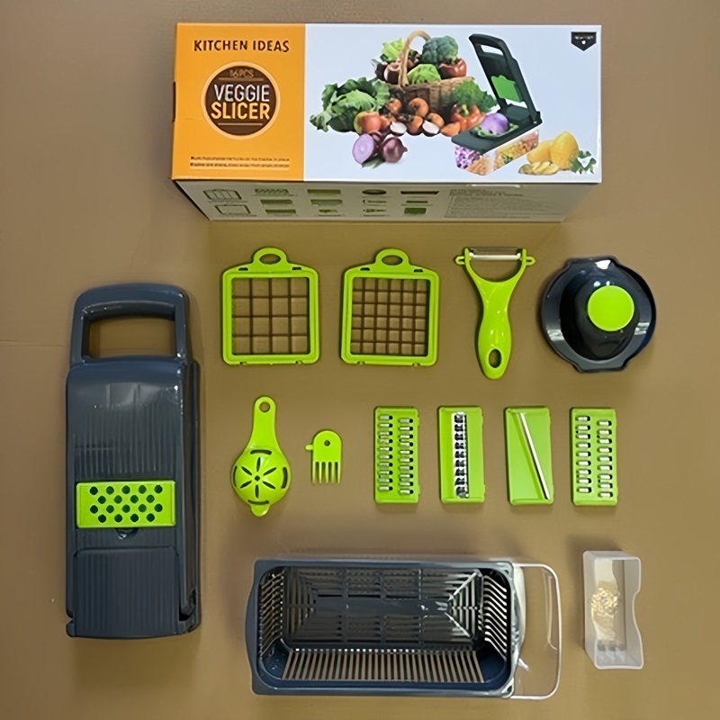 HYRI 2024 hot 14 In 1  Vegetable Cutter Multi Functional Custom Manual  Kitchen Vegetable Chopper