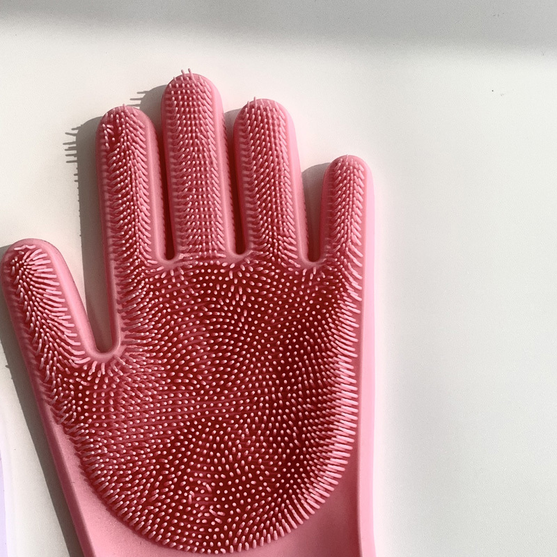 Rubber Silicone Dishwashing Mittens High Temperature Resistance And Anti-scalding Household Kitchen Net Celebrity Household