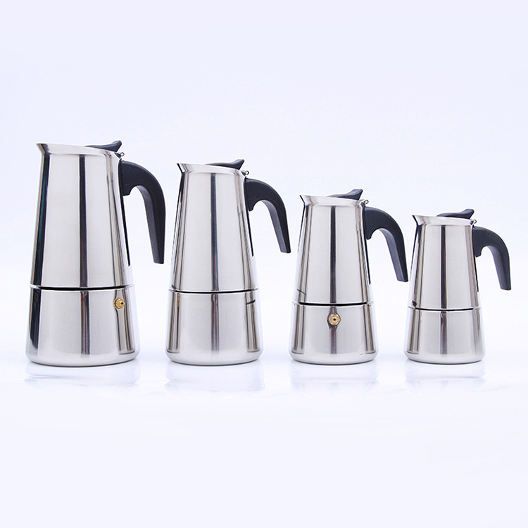 Hyri Hot Custom Espresso Maker Stainless Steel Espresso Pots Stove Top 6 Cup Italian Coffee Maker Percolator Moka Pot