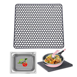 HYRI Popular kitchen sink protector mat silicone thickened sink bottom protection drain under sink mat