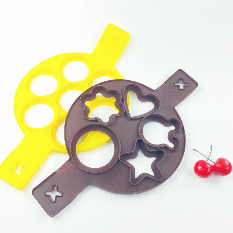 HYRI New Design Silicone Non Stick Reusable Pancake Rings Maker Custom Shape Fried Egg Muffind Silicon Pancake Mold