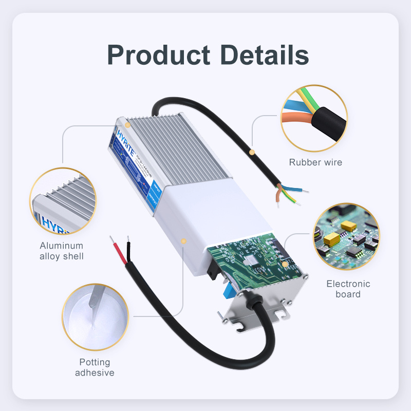 High quality ip65 ip66 ip67 outdoor ce emc rohs Meanwell compared transformer mw 12v 24v ac dc 40w 60w led driver 50w