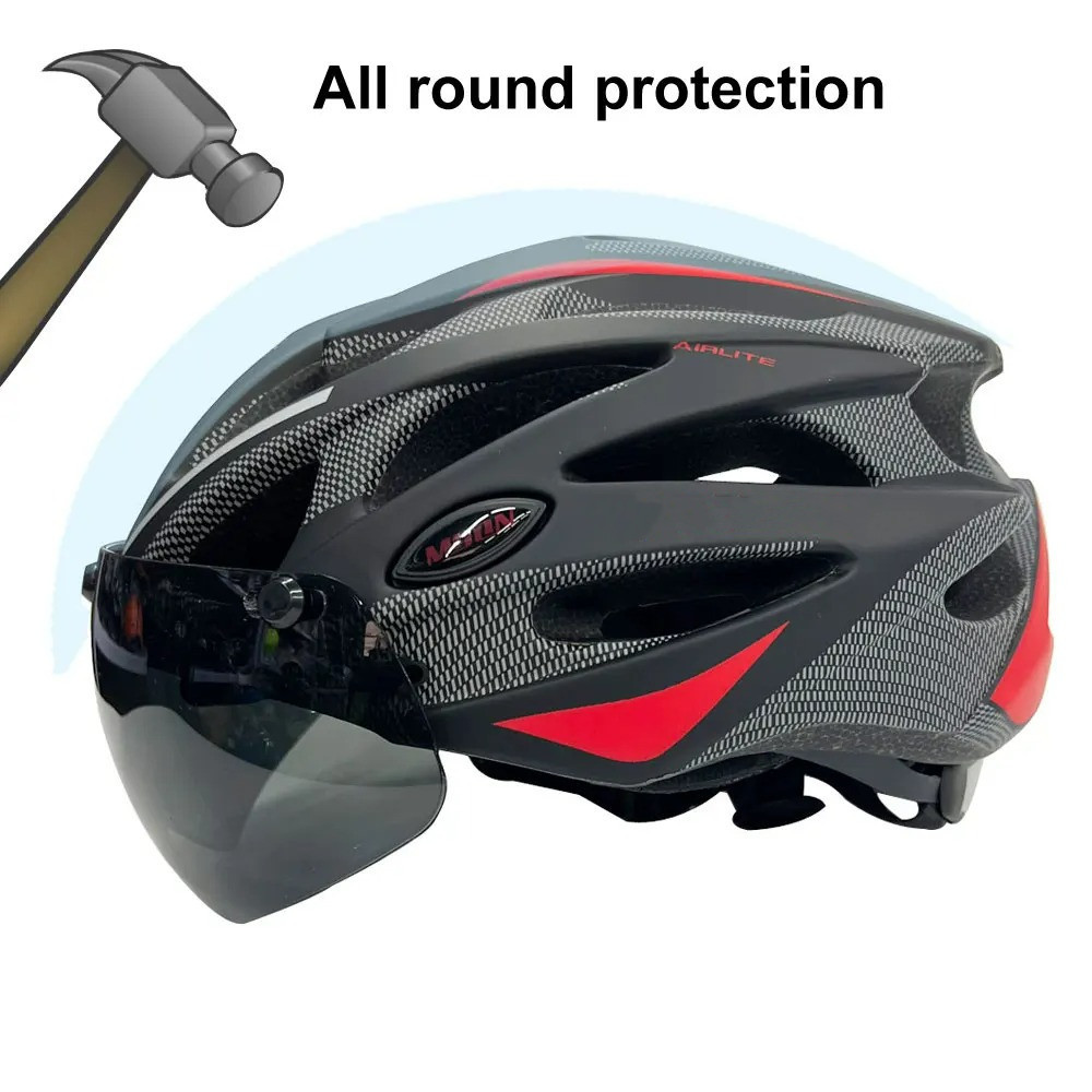 Factory Integrally-Molded Cycling Helmet Racing Ultralight Bicycle Helmet Men Women Motorcycle Bike Helmet with Magnetic Glasses