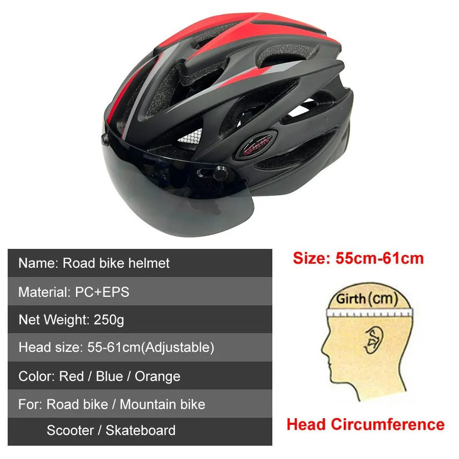 Factory Integrally-Molded Cycling Helmet Racing Ultralight Bicycle Helmet Men Women Motorcycle Bike Helmet with Magnetic Glasses