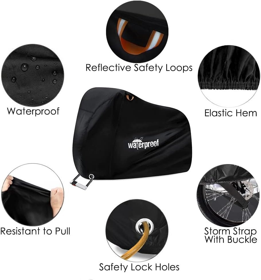 Custom waterproof 210T Durable  Outdoor Sun Rain UV Protection bike cover ebike bicycle covers for 1 or 2 bikes cycling