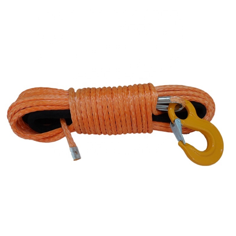 Hyropes Factory wholesale  hot sale high strength 12mm uhmwpe  synthetic  ATV winch rope