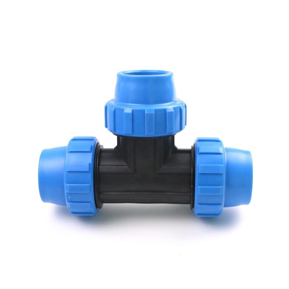 PP Compression Fitting Tee for Drip Irrigation System