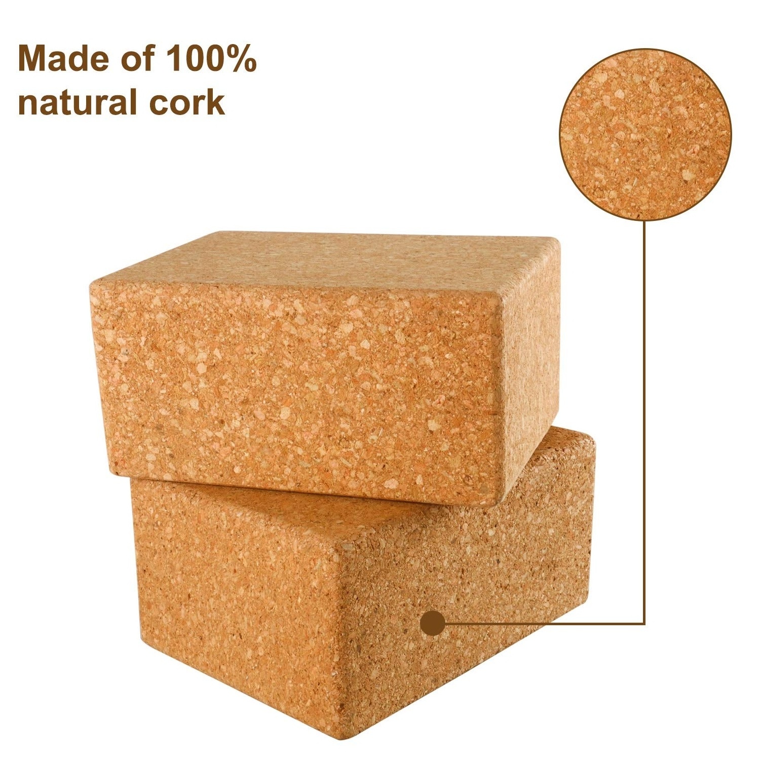 Cork yoga block laser logo customized yoga block with logo bamboo yoga block hard