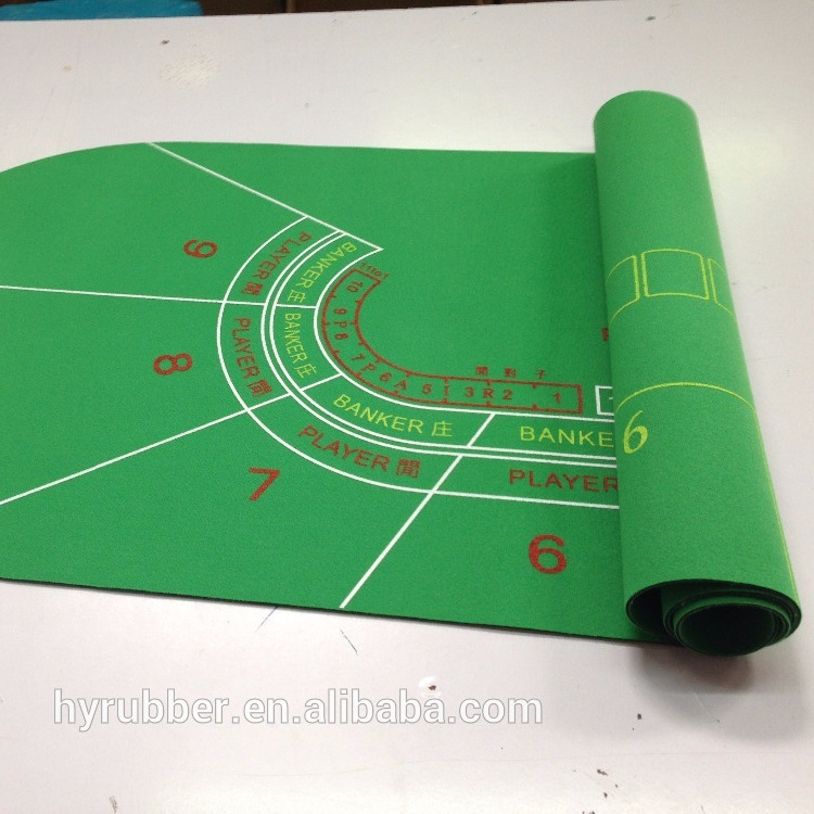 Casino Table Mat Rubber Poker Silk-screen Eco-friendly Rubber Customized Roulette CM-101 CN;GUA Customized Color OEM