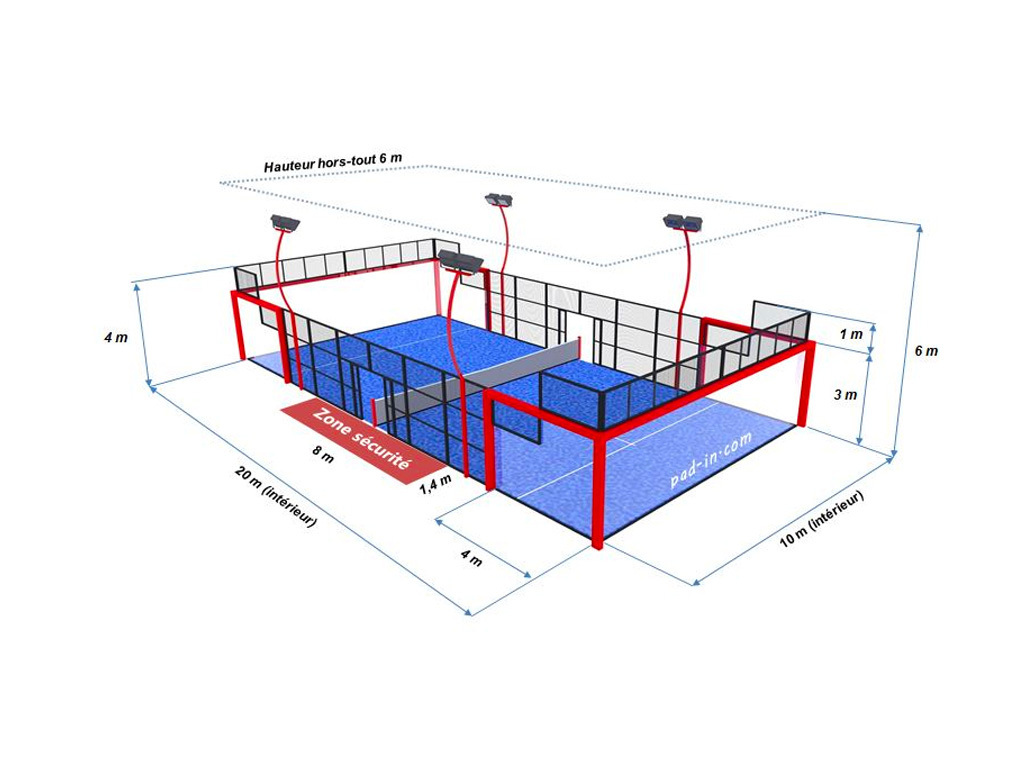 High Quality Professional Portable Panoramic Outdoor Artificial Grass Paddle Padel Tennis Courts for Sports Garden Applications