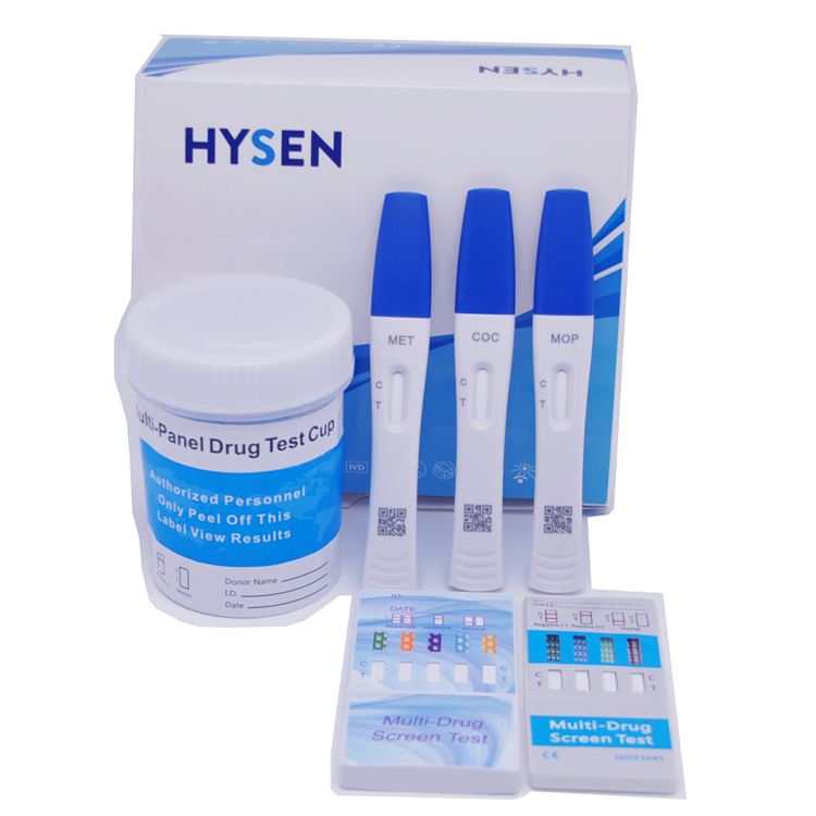 Hysen CE Marked Multi-Panel DOA Test OPI/COC/TRA/BZO/AMP/MET/THC/K3/PGB Urine Test