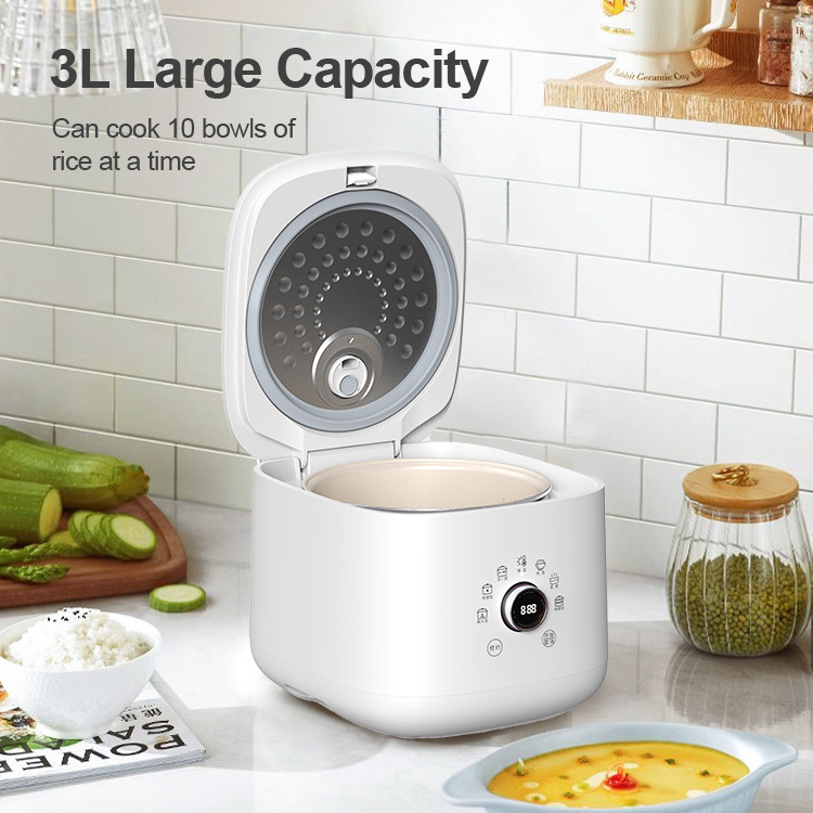 Multi purpose 3L smart household high quality square rice cooker electric non-stick coating inner pot