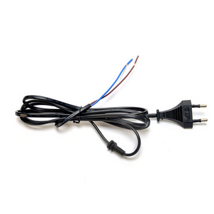 SNI Standard 2.5A 2 core Black Electric power cord with customized switch 1.5 metre Half Stripped cable ends indonesia products