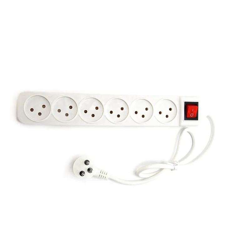 5 /6 Pin 3x1.5mm2 Power Cable Strip Multi Socket Plug Connected with Extension Cord Israel with Surge Protector for Dubai Market