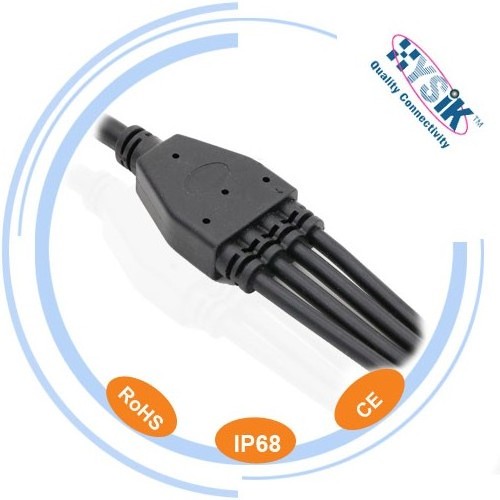 1 Input 2.3.4.5.Outputs IP68 Wire Splitter Y Electrical Connector