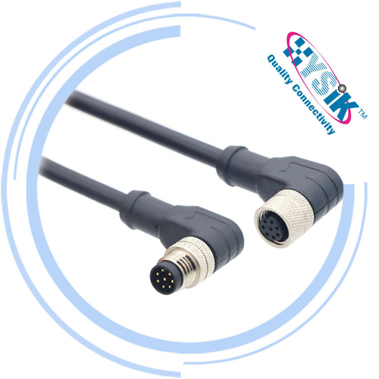 IP67 IP68 waterproof female male M8 3 4 5 6 8 pin poles circular straight / right angle PVC PUR cable connector